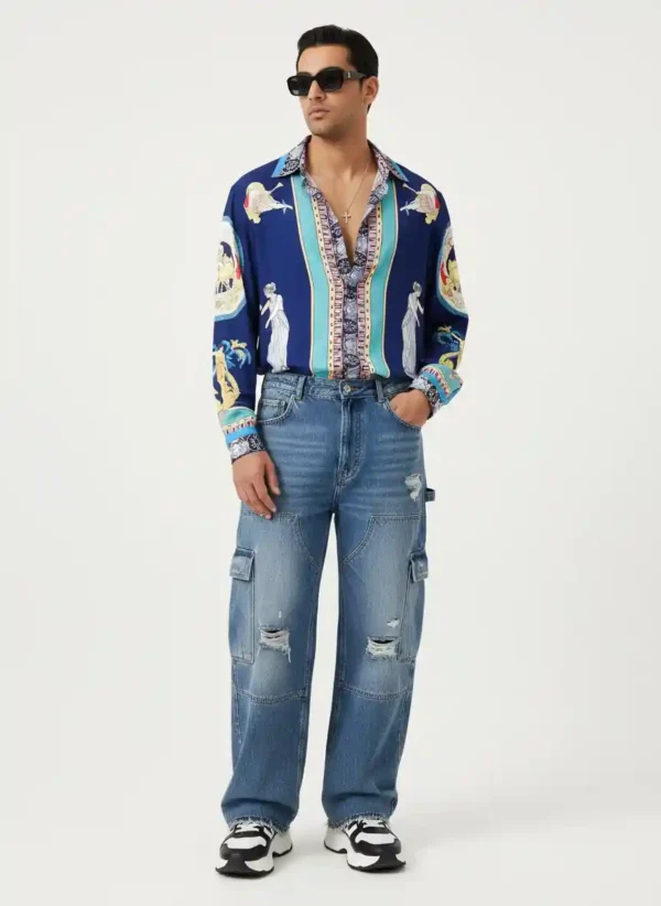 Celestial Muse Promenade Long Sleeve Pointed Lapel Shirt / Set