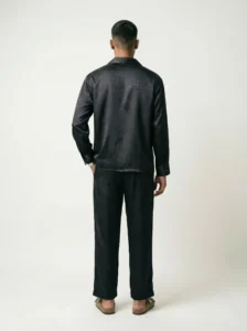 Onyx Medusa Jacquard Long Sleeve Shawl Collar Shirt / Set