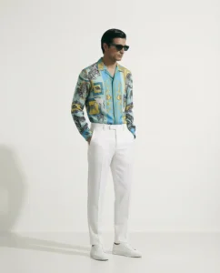 Safari Wildlife Portrait Long Sleeve Pointed Lapel Shirt / Set
