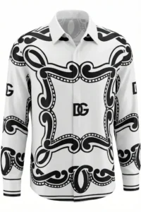 Alabaster Baroque Long Sleeve Pointed Lapel Shirt / Set