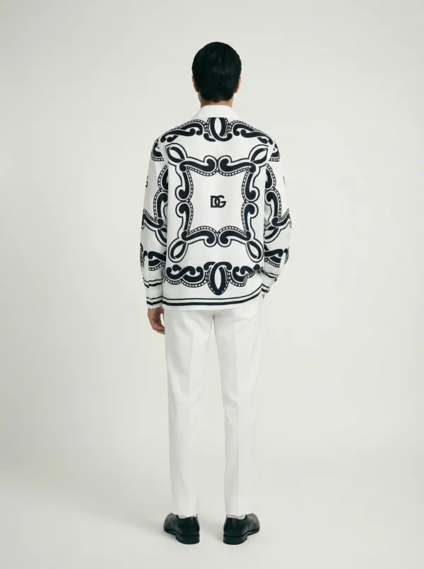 Alabaster Baroque Long Sleeve Pointed Lapel Shirt / Set 鈥?back