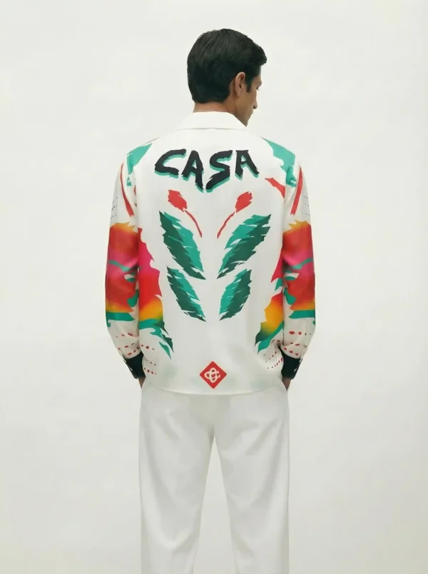 Casa Sport Abstract Long Sleeve Shawl Collar Shirt / Set 鈥?back