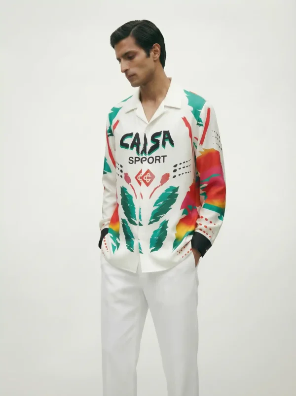 Casa Sport Abstract Long Sleeve Shawl Collar Shirt / Set