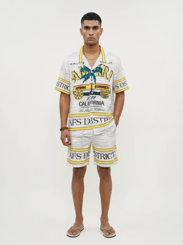 California Arts District Short Sleeve Shawl Collar Shirt / Set