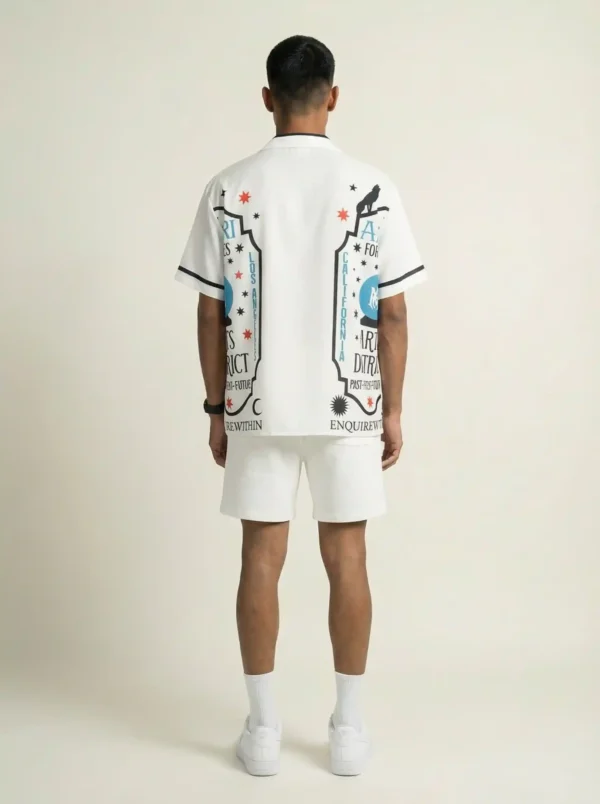 Fortune Teller Monogram Short Sleeve Shawl Collar Shirt / Set 鈥?back