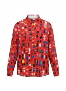 Luxury Boutique Collage Long Sleeve Pointed Lapel Shirt / Set