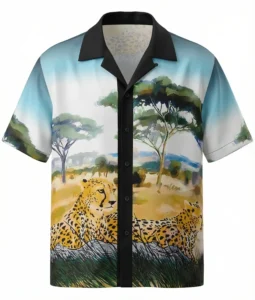 Savannah Serenity Landscape Short Sleeve Shawl Collar Shirt / Set