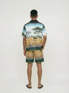 Savannah Serenity Landscape Short Sleeve Shawl Collar Shirt / Set