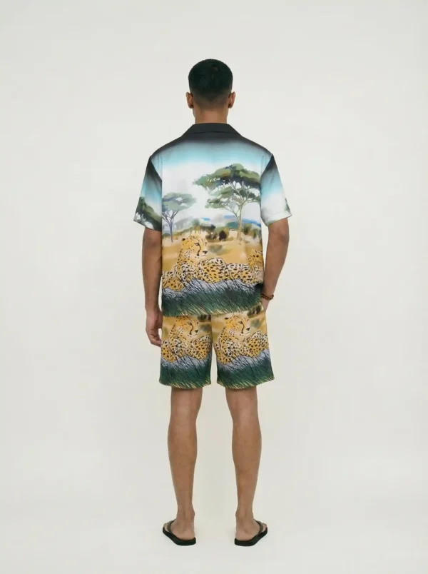 Savannah Serenity Landscape Short Sleeve Shawl Collar Shirt / Set 鈥?back