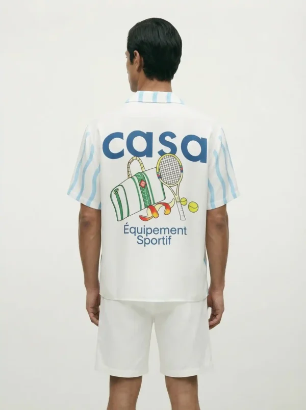 Casa Tennis Heritage Short Sleeve Shawl Collar Shirt / Set 鈥?back