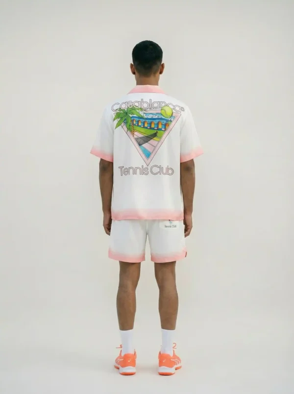 Casa Tennis Sunset Short Sleeve Shawl Collar Shirt / Set 鈥?back