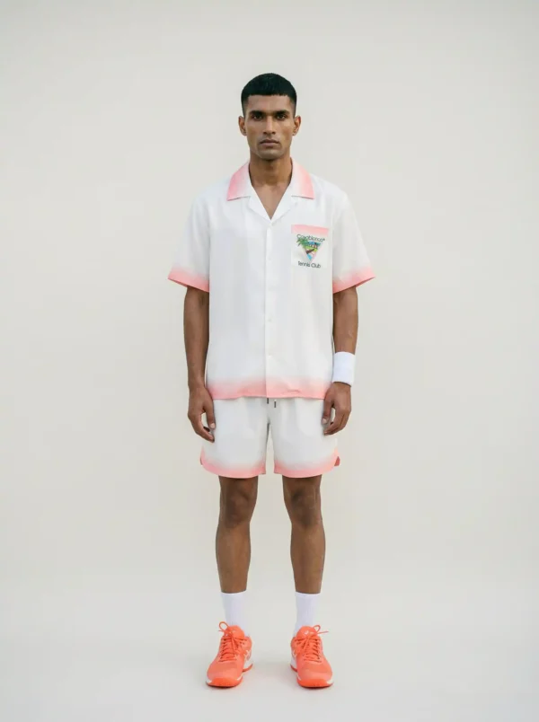 Casa Tennis Sunset Short Sleeve Shawl Collar Shirt / Set