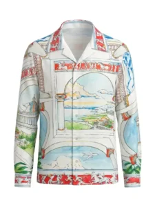 Hellenic Arch Promenade Long Sleeve Shawl Collar Shirt / Set
