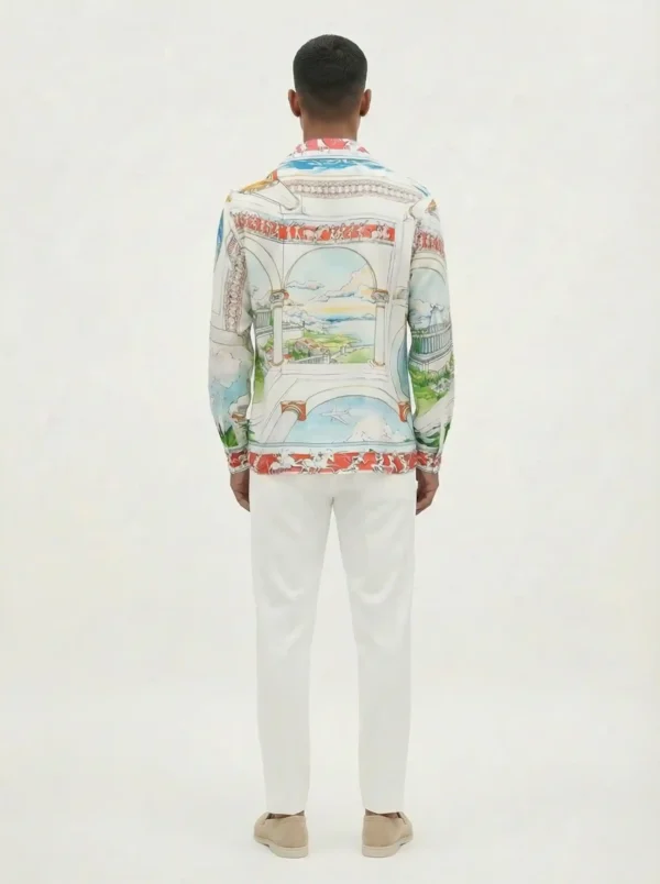 Hellenic Arch Promenade Long Sleeve Shawl Collar Shirt / Set 鈥?back
