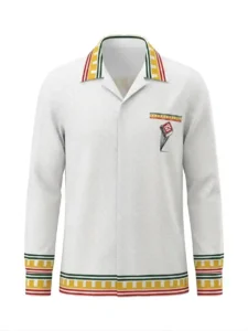 Ivory Monogram Heritage Long Sleeve Shawl Collar Shirt / Set