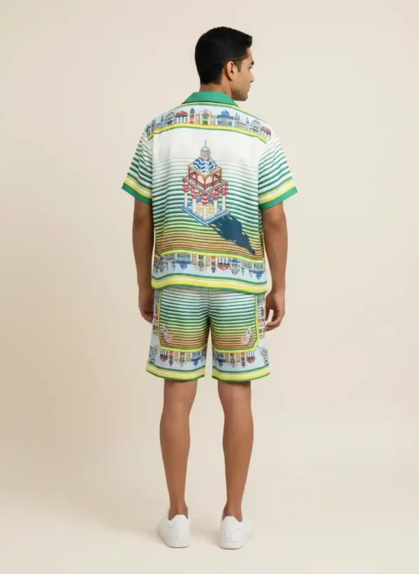 Skyline Promenade Short Sleeve Shawl Collar Shirt / Set 鈥?back
