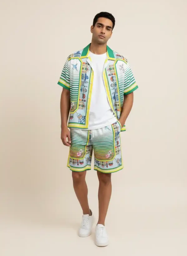 Skyline Promenade Short Sleeve Shawl Collar Shirt / Set