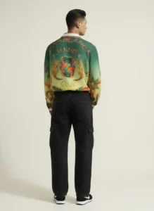 Tropical Iguana Jungle Long Sleeve Shawl Collar Shirt / Set