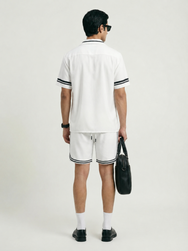 Doberman Guard Trio Short Sleeve Shawl Collar Shirt / Set 鈥?back