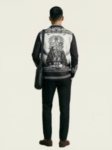 Madonna Devotional Iconography Long Sleeve Shawl Collar Shirt / Set