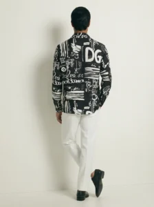 Midnight Graffiti Signature Long Sleeve Pointed Lapel Shirt / Set