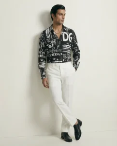 Midnight Graffiti Signature Long Sleeve Pointed Lapel Shirt / Set