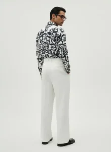 Noir Baroque Ink Long Sleeve Pointed Lapel Shirt / Set