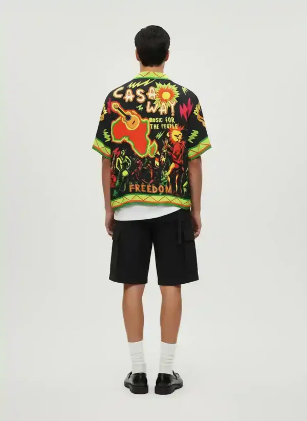 Jazz Night Neon Short Sleeve Shawl Collar Shirt / Set 鈥?back