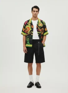 Jazz Night Neon Short Sleeve Shawl Collar Shirt / Set
